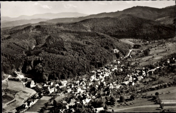 Postcard Diersburg Hohberg in the Black Forest Baden, aerial photograph