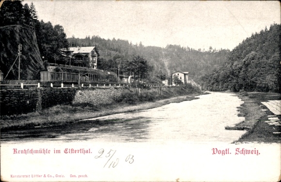 Postcard Rentzschmühle Pöhl im Vogtland, Panorama