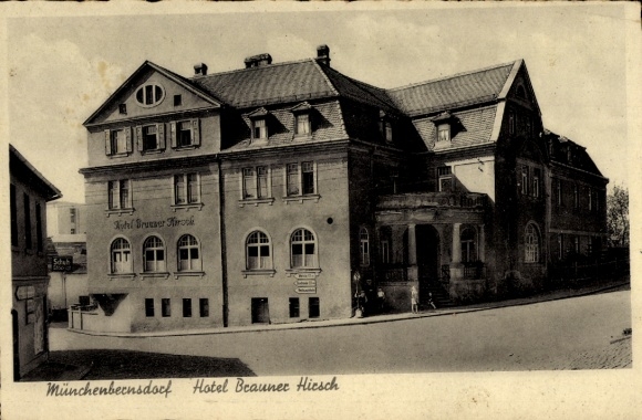 Postcard Münchenbernsdorf in Thuringia, Hotel Brauner Hirsch