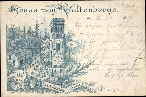 Chromo-Litho Neukirch in der Lausitz, Valtenberg, king Johann Turm