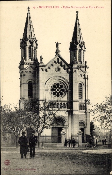 PC Montpellier Hérault, Eglise St-François, Place Carnot, architecture, two towers