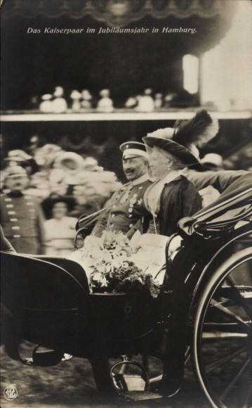Ak Das Kaiserpaar im Jubiläumsjahr in Hamburg, Kaiser Wilhelm II, Kaiserin Auguste Viktoria