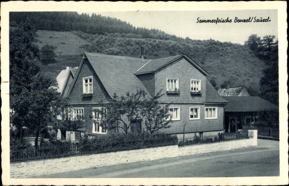 Postcard Bonzel Lennestadt in the Sauerland, Pension Jos. Helleckes