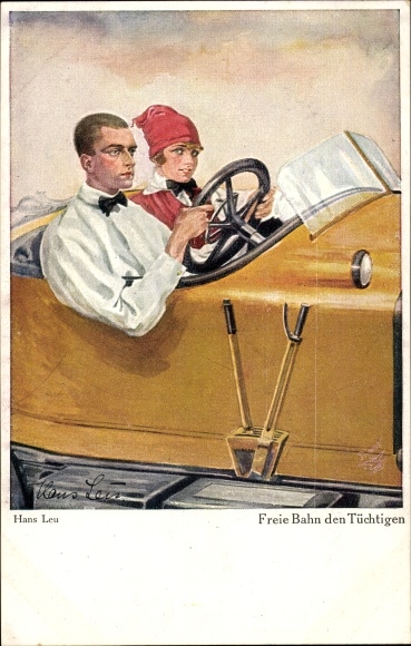 Artist PC Leu, Hans, free course for the efficient, couple in the automobile