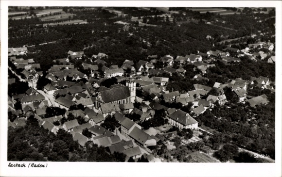 Postcard Sasbach am Kaiserstuhl Sasbach am Rhein Baden, aerial photograph