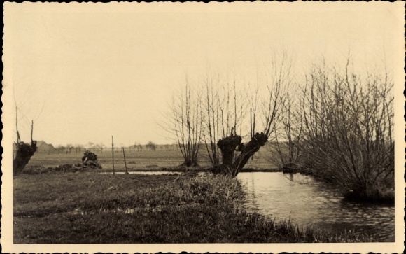 Foto Ak Külso Zahna Elster im Kreis Wittenberg, Zahna vor der Regulierung, Eisenbahnbau