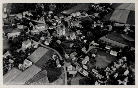 Postcard Bobenneukirchen Bösenbrunn Vogtland, aerial photograph
