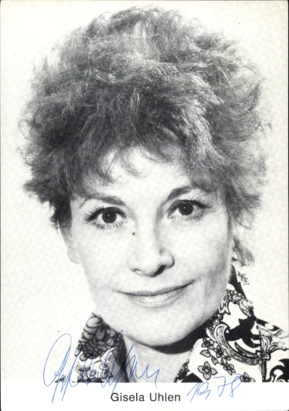 Postcard actress Gisela Uhlen, portrait, autograph