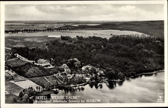 Ansichtkaart Bollersdorf Oberbarnim Märkisch Oderland, luchtfoto Hotel Weiße Taube