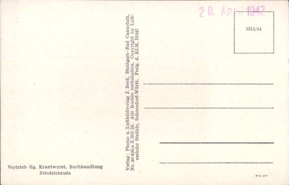Postcard Friedrichroda in the Thuringian Forest, aerial photograph