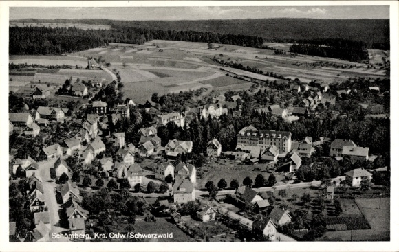 Postcard Schömberg in the Black Forest Württemberg, aerial photograph