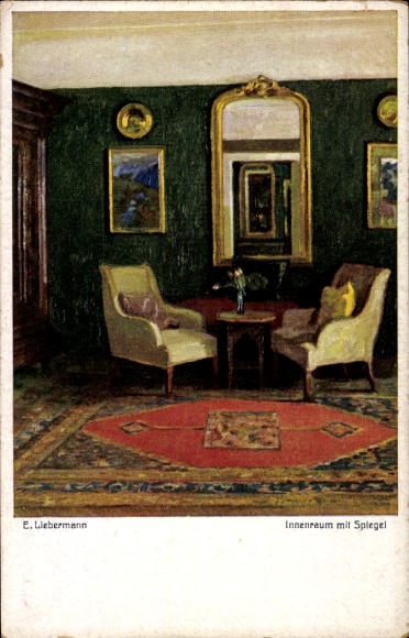 Artist Postcard Liebermann, Ernst, Interior with mirror, Novitas 364