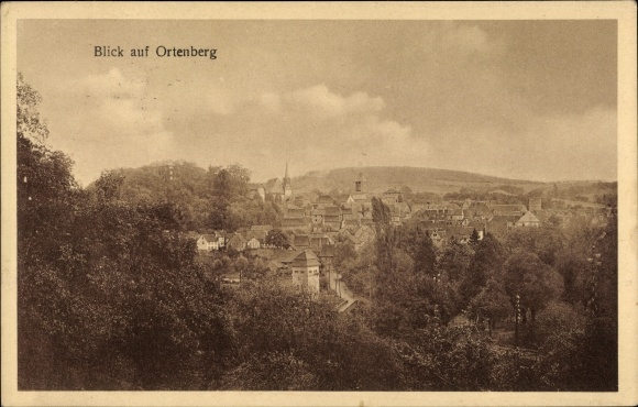 PC Ortenberg in Hesse, view of the town, forest