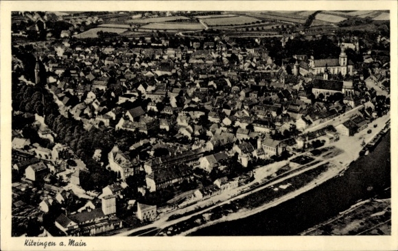Ak Kitzingen in Mainfranken Bayern, Fliegeraufnahme