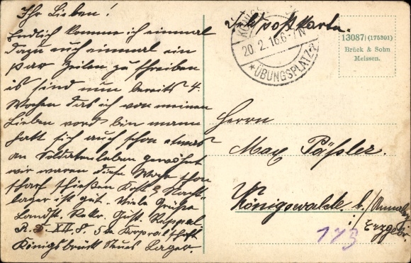 Postcard Königsbrück in Upper Lusatia, military training area, view from the officers&#39; mess