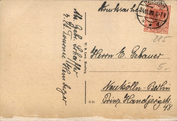 Ak Parchim in Mecklenburg, Mariakerk, oude gebouwen, bomen