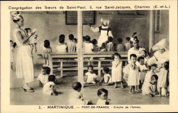 Postcard Fort de France Martinique, Creche of the Union, Congregation of the Sisters of Saint Paul