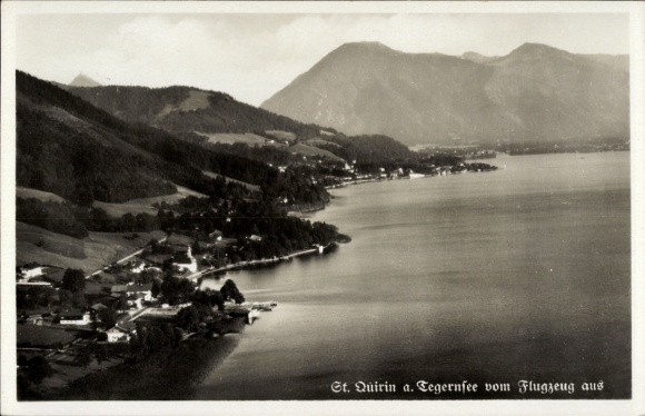 Postcard St. Quirin Gmund am Tegernsee Upper Bavaria, aerial photograph