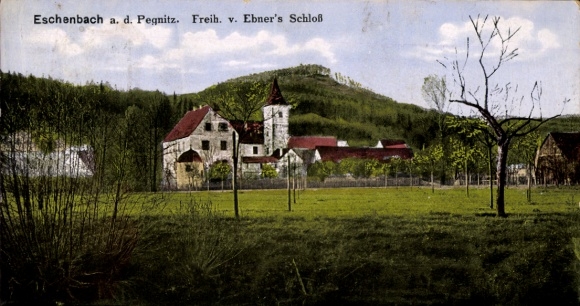Ak Eschenbach an der Pegnitz Pommelsbrunn Mittelfranken, Freiherr von Ebners Schloss