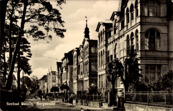 Postcard Ostseebad Bansin Heringsdorf on Usedom, Bergstraße
