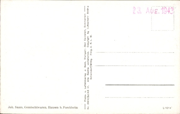 Postcard Hausen in Upper Franconia, aerial photograph