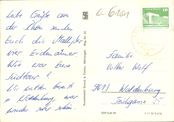 Postcard Oepfershausen Wasungen in the Thuringian Forest, Amönenhof, Panorama, Bungalows