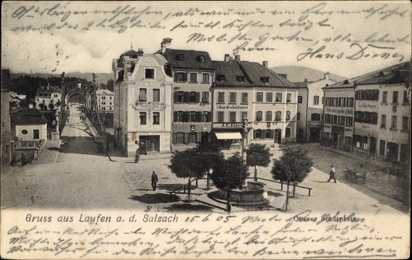 Ak Laufen Salzach im Berchtesgadener Land, Oberer Stadtplatz