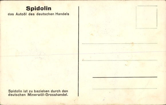 Postcard motor tanker Spidolin in the port of Hamburg, advertising car oil