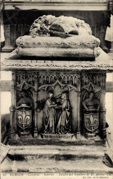 KP Burgos Kastylia i León, fragment grobu D. Alonso, katedra, widok od wewnątrz