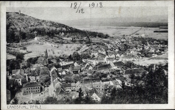 Postcard Landstuhl in the Palatinate, general view, aerial photograph