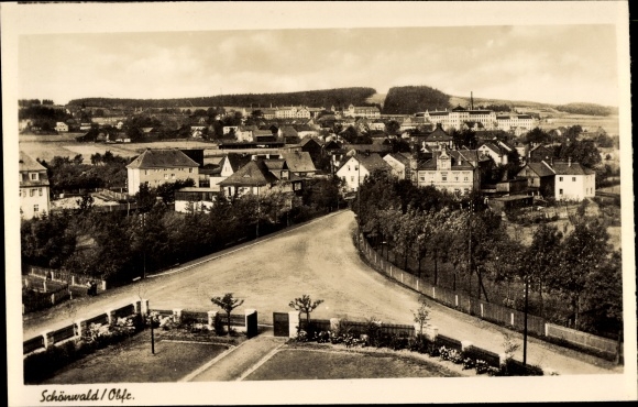 Postcard Schönwald in the district of Wunsiedel in the Fichtelgebirge Oberfranken, panorama of the place