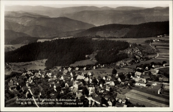 Ak Aichhalden im Schwarzwald, Fliegeraufnahme
