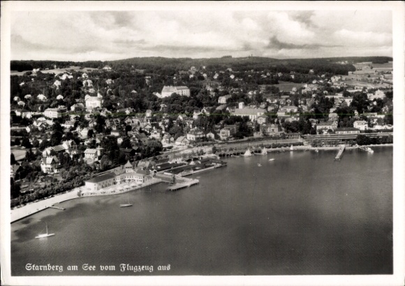Postcard Starnberg am Starnberger See Upper Bavaria, aerial photograph