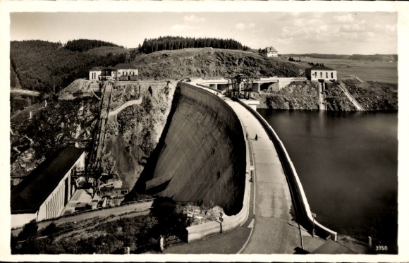 Postcard Saale Orla Kreis, Bleiloch Dam, Saale Dam, view from the Gans