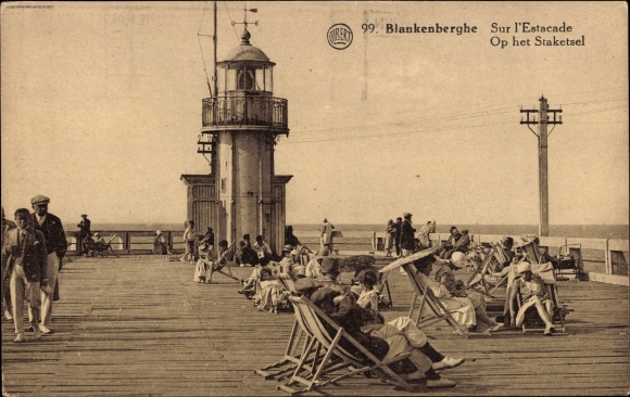 Postcard Blankenberghe Blankenberge West Flanders, Sur l&#39;Estacade