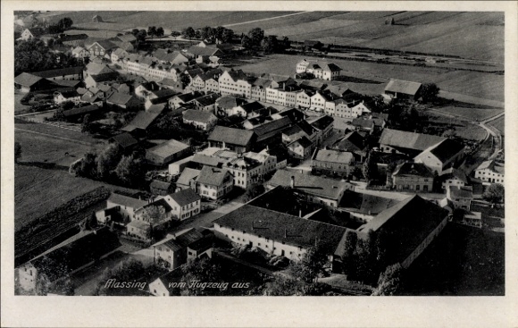 Postcard Massing in Lower Bavaria, aerial photograph of houses, landscape, 1943
