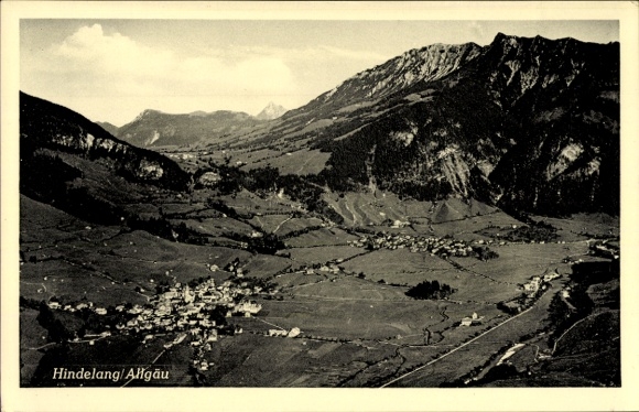 Postcard Bad Hindelang in the Oberallgäu, aerial photograph