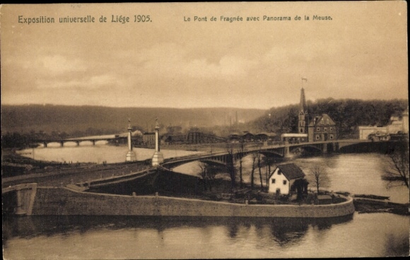 Postcard Liège Liège Wallonia, The Pont de Fragnée with panorama of the Meuse