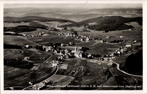 Postcard Schönwald in the Black Forest, aerial photograph