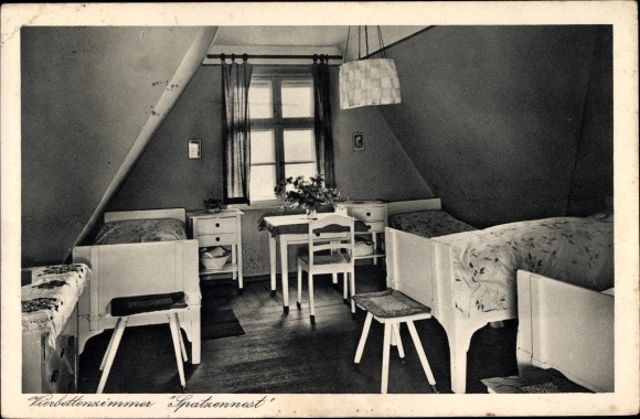 Ak Hauteroda in Thüringen, Haus auf dem Berge, Erholungsheim d. Ev. Jungmädchenbundes, Innenansicht