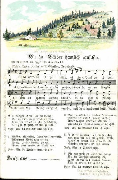 30 song cards, Anton Günther