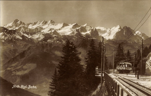 Postcard Arth-Rigi-Bahn, cog railway