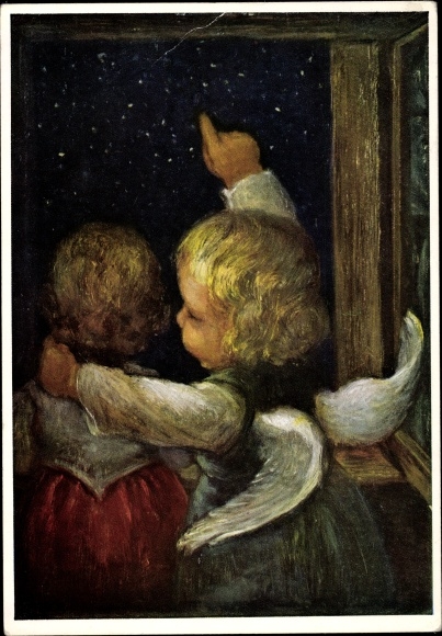 Artist PC Spötl, Maria, view of the sea of stars, angel