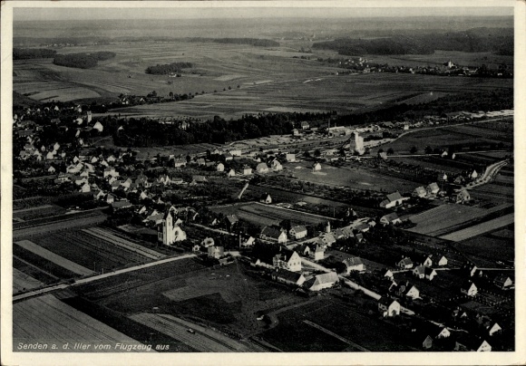 Postcard Senden an der Iller Swabia, aerial photograph