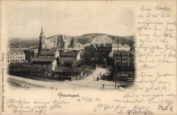 Postcard Potschappel Freital Saxony, partial view