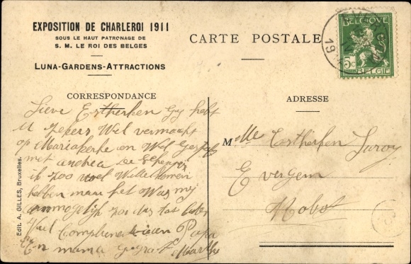 Postcard Charleroi Wallonien Hennegau, Exhibition, Luna Gardens Attractions, La Roue Joyeuse