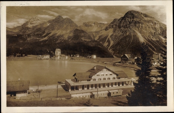 Ak Arosa Kanton Graubünden Schweiz, Bahnhof, Obersee
