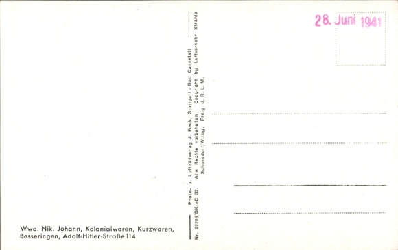 Postcard Besseringen Merzig in Saarland, aerial photograph of colonial goods Ww. Nik. Johann, surroundings