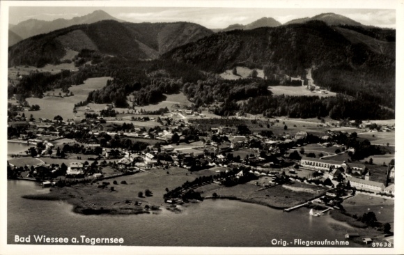 Postcard Bad Wiessee in Upper Bavaria, aerial photograph