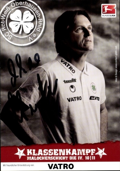 Autogrammkarte Fußballer Theo Schneider, Rot-Weiss Oberhausen, Autogramm